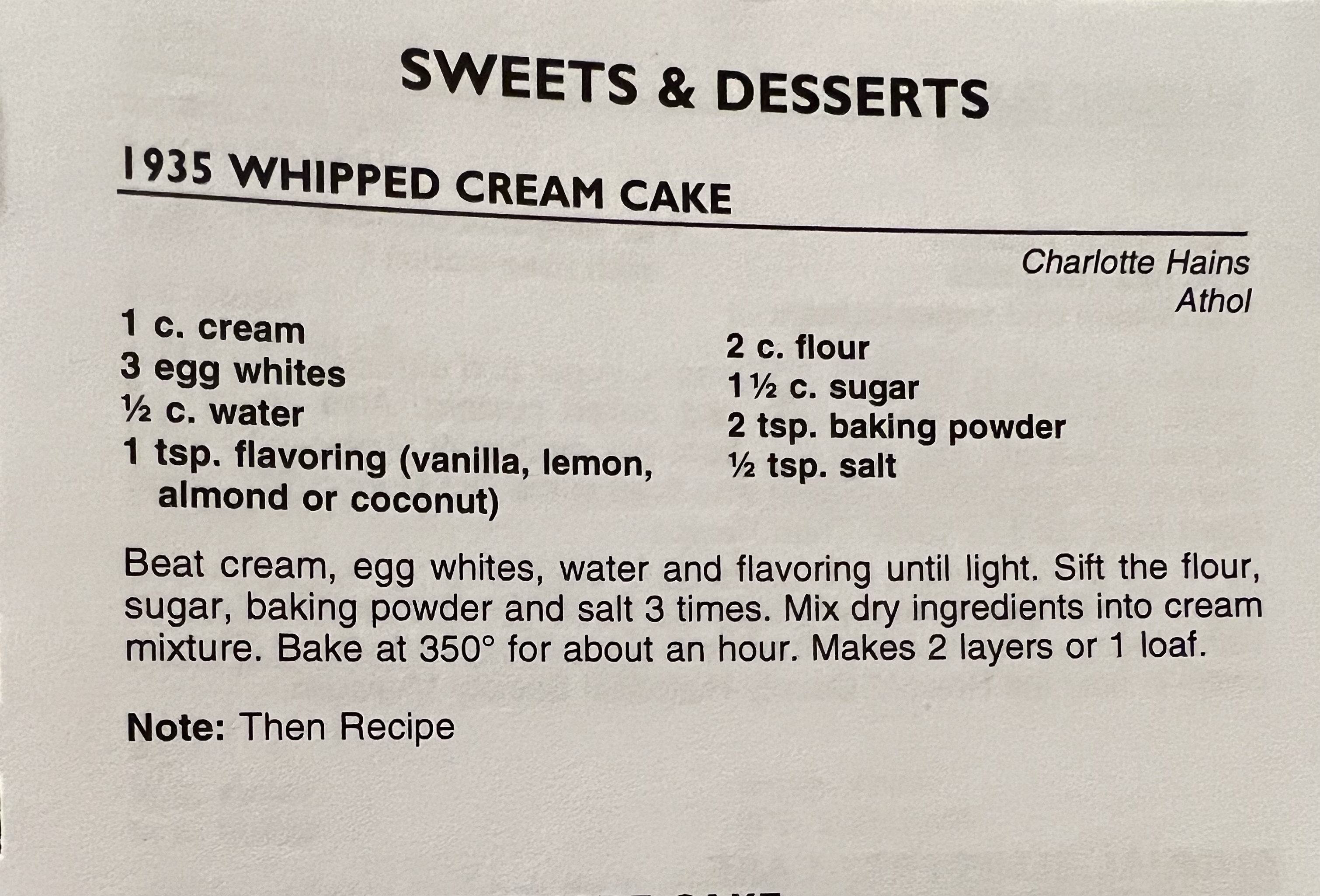 whipped cream cake